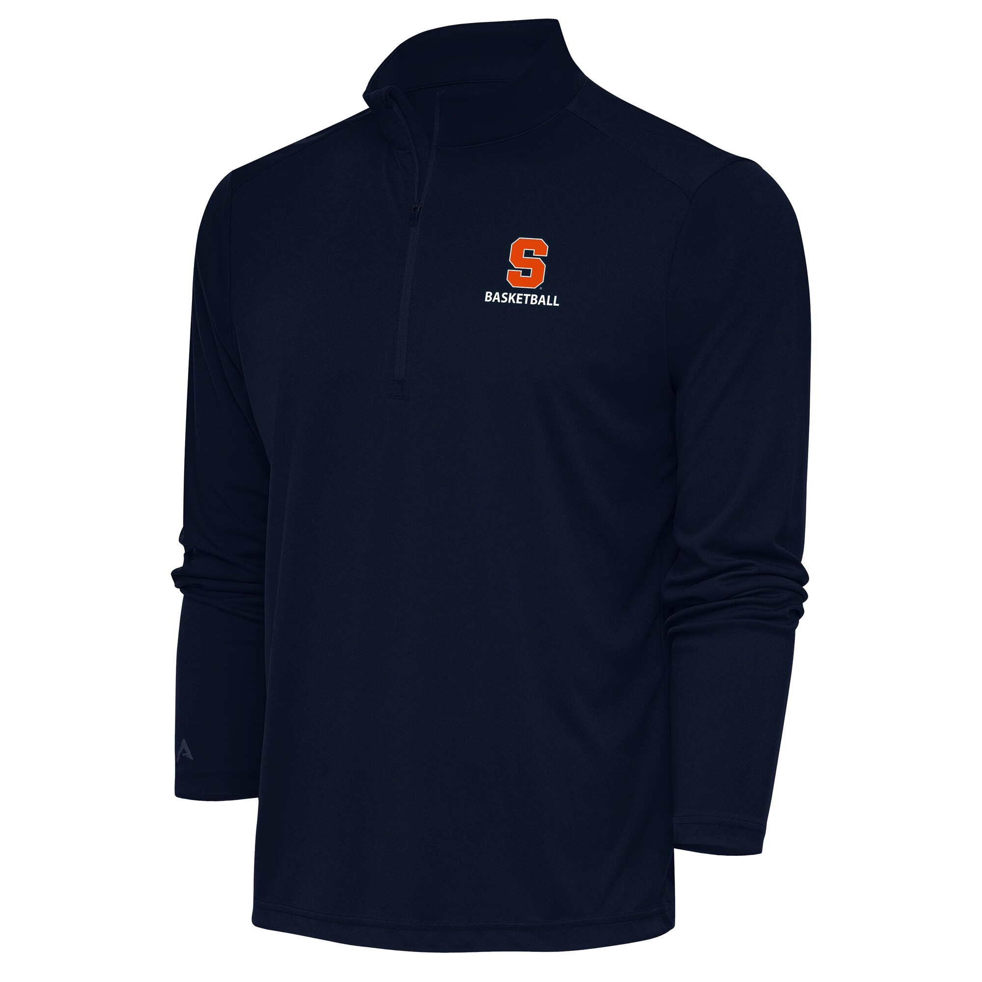 Men's Antigua Navy Syracuse Orange Basketball Tribute Quarter-Zip Pullover Top